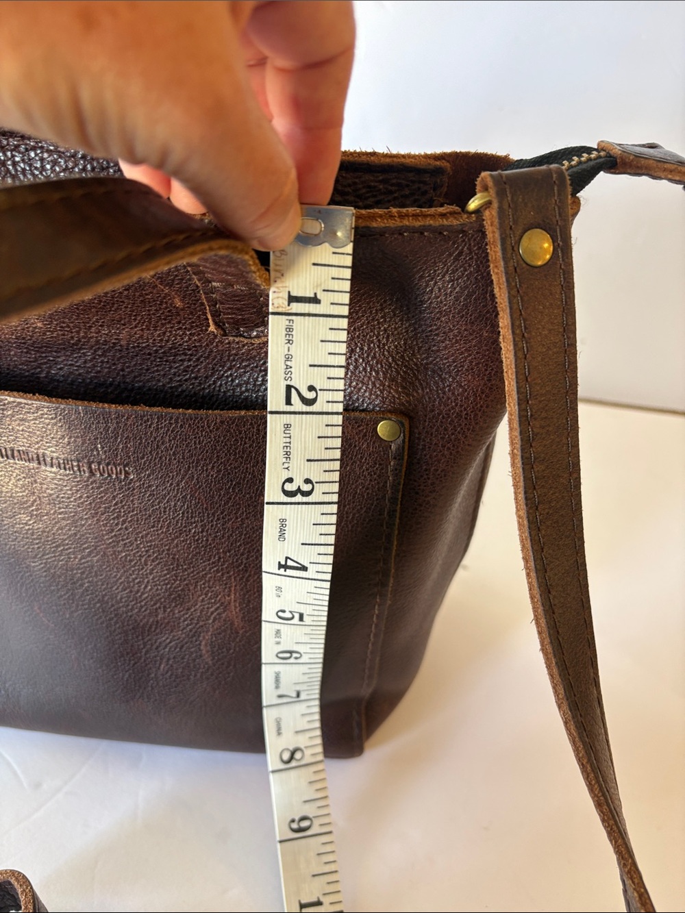 Portland Leather Dark Brown Leather Messenger Tote - Picture 10 of 10